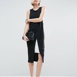 ASOS Black and White Midi Dress